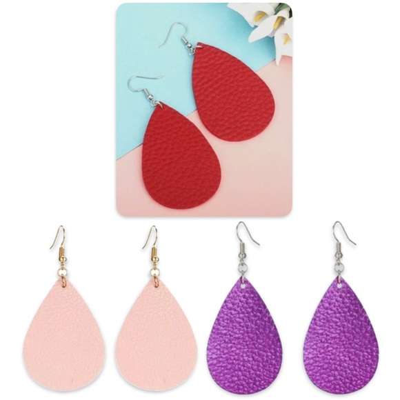 Jewelry - NEW Teardrop Drop Dangle Earrings - Multiple Colors Available! Red Purple Pink